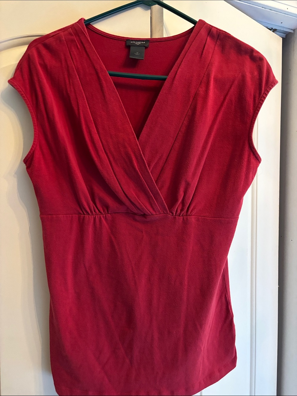 Ann Taylor Red Surplice V-Neck Camisole
